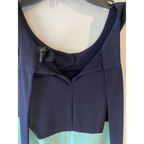 Navy Colorblock 90s Dress SZ 6 Career Office Work Casual Y2k Knee Length - Picture 5 of 9